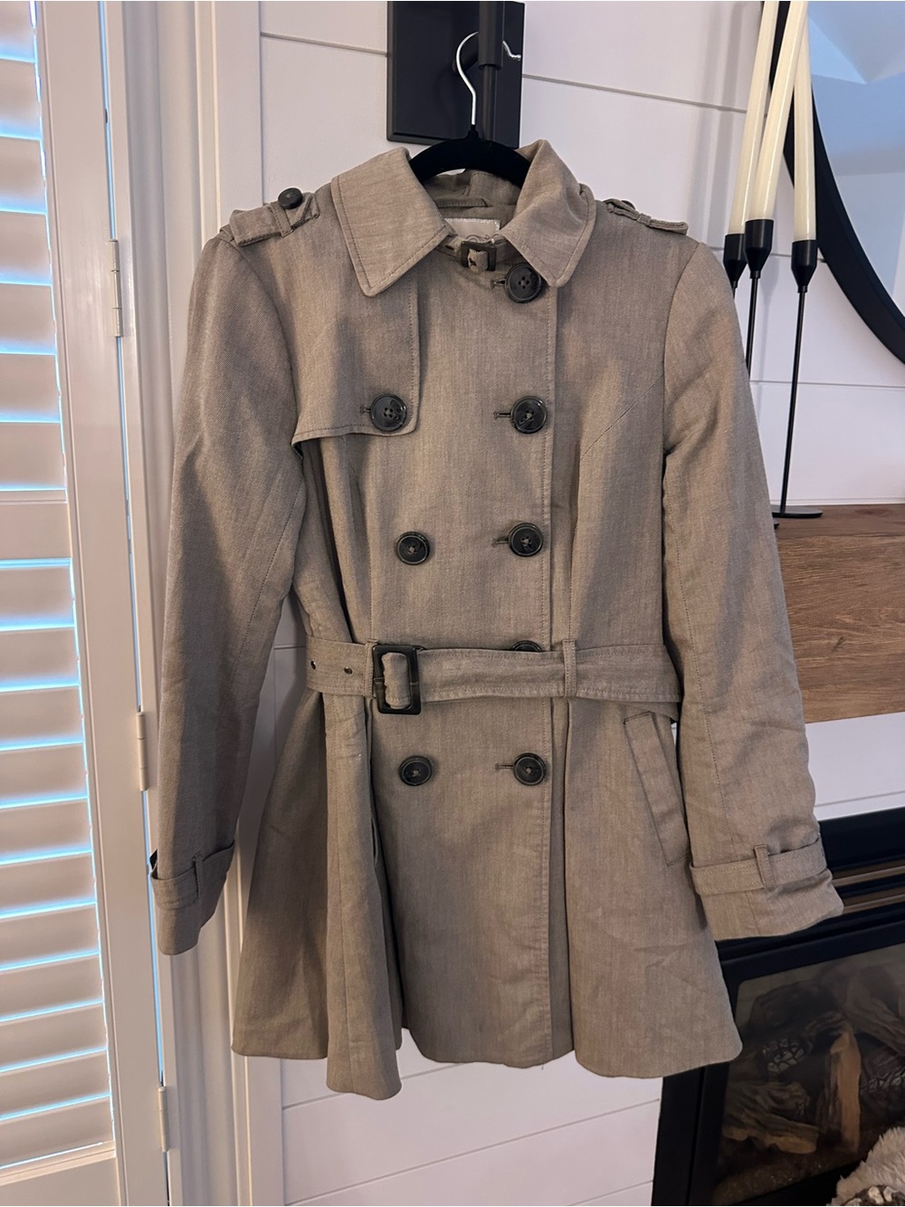 RW&CO. Double-Breasted Trench Coat in Taupe